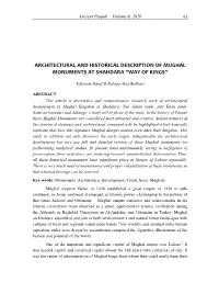Architectural and Historical Description of Mughal Monuments at Shahdara “Way of Kings”