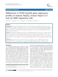 Differences in TCDD-Elicited Gene Expression Profiles in Human
