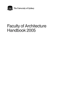 Faculty of Architecture Handbook 2005 University Dates