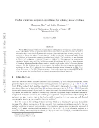 Faster Quantum-Inspired Algorithms for Solving Linear Systems