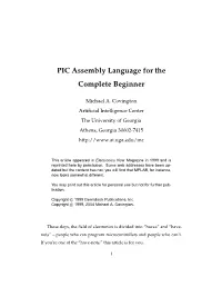 PIC Assembly Language for the Complete Beginner