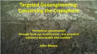 Targeted Geoengineering: Conserving the Cryosphere