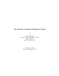 The Monetary Economics of Benjamin Graham