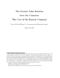 The Present Value Relation Over Six Centuries: the Case of the Bazacle Company∗