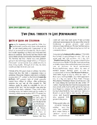 Two Final Threats to Live Performance!