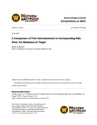 A Comparison of Print Advertisements to Corresponding Web Sites: Are Marketers on Target