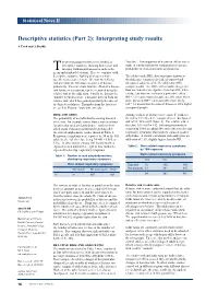 Descriptive Statistics (Part 2): Interpreting Study Results