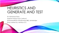 Heuristics and Generate and Test