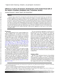 Influence of Salt in the Tectonic Development of the Frontal Thrust