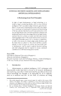 Judicial Decision-Making and Explainable Artificial Intelligence