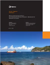 Montserrat Port Development Project Environmental and Social Impact Assessment - Addendum for the Alternative K Port Layout