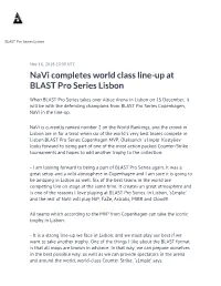 Navi Completes World Class Line-Up at BLAST Pro Series Lisbon