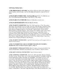 2009 Bridge Bulletin Index