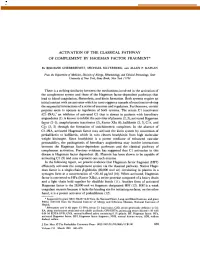 Activation of the Classical Pathway of Complement by Hageman Factor Fragment*