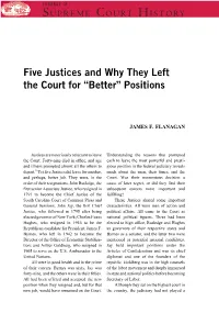 Five Justices and Why They Left the Court for "Better" Positions