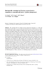 Intraspecific Variation in Fraxinus Pennsylvanica Responses To
