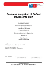 Seamless Integration of Bacnet Devices Into Obix