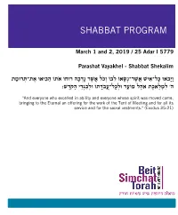Shabbat Program Shabbat Program