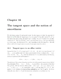 Chapter 16 the Tangent Space and the Notion of Smoothness