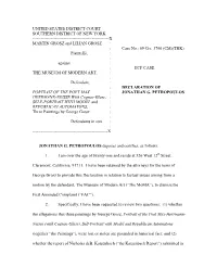Declaration of Jonathan G. Petropoulos