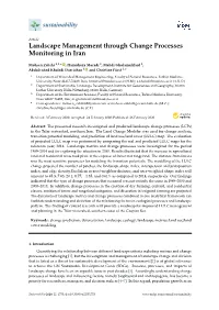 Landscape Management Through Change Processes Monitoring in Iran