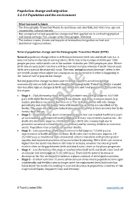 Population Change and Migration 3.2.4.4 Population and the Environment