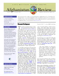 Afghanistan Review Week 37 13 September 2011 Comprehensive Information on Complex Crises