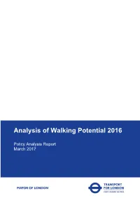 Analysis of Walking Potential 2016