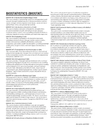 Biostatistics (BIOSTAT) 1