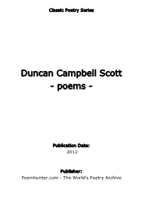 Duncan Campbell Scott - Poems