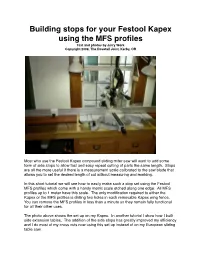 Festool Kapex MFS Stops Tutorial