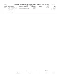 FY2022 Business Personal Property Commitment Book
