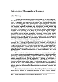 Introduction: Ethnography in Retrospect