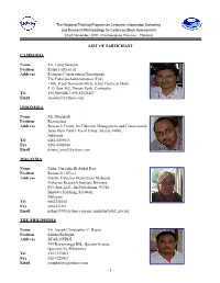 List of Participant