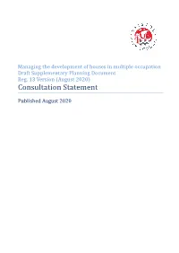 Managing the Development of Houses in Multiple Occupation Draft Supplementary Planning Document Reg