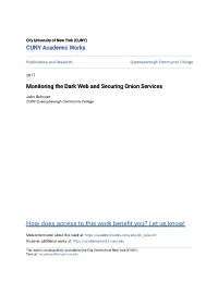 Monitoring the Dark Web and Securing Onion Services