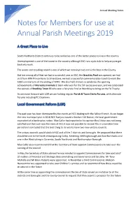 Notes for Members for Use at Annual Parish Meetings 2019