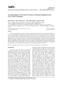 Assessing Impact of Crab Gill Net Fishery to Bycatch Population in the Lower Gulf of Thailand
