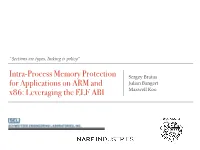 Intra-Process Memory Protection for Applications on ARM And