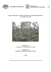 Native Vegetation Condition Assessment and Monitoring Manual for Western Australia