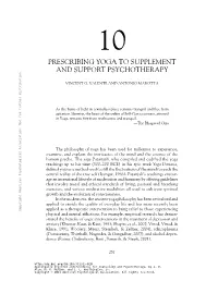 Prescribing Yoga to Supplement and Support Psychotherapy