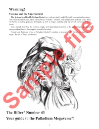 The Rifter® Number 43 Your Guide to the Palladium