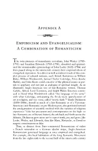 Appendix a Empiricism and Evangelicalism 1
