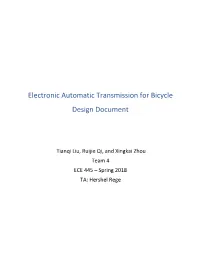 Electronic Automatic Transmission for Bicycle Design Document