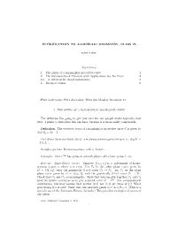 INTRODUCTION to ALGEBRAIC GEOMETRY, CLASS 25 Contents 1