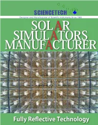 SCIENCETECH SOLAR SIMULATORS Fully Reflective Design