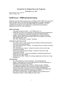 Standards for Digital Records Programs DLM Forum – ERM