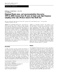 And Macrozooplankton Time-Series 1974 to 2004: Lessons from 30 Years of Single Spot, High Frequency Sampling at the Only Off-Shore Island of the North Sea