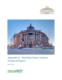 Appendix E - Rail Operations Analysis Technical Report June 2016 Rail Operations Analysis Technical Report