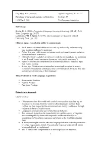Chapter 2: First Language Acquisition